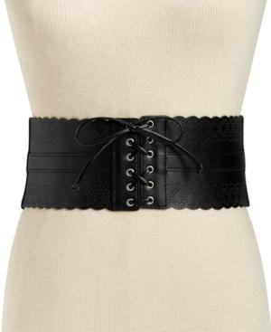 Inc International Concepts Perforated Corset Belt, Created For Macy's