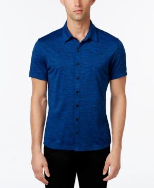 Alfani Men's Ethan Heather Short-sleeve Shirt, Classic Fit, Only At Macy's