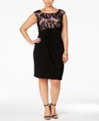 Connected Plus Size Soutache Faux-wrap Dress