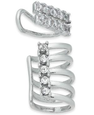 I.n.c. Silver-tone Crystal Mismatch Ear Cuff Earrings, Created For Macy's