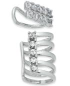 I.n.c. Silver-tone Crystal Mismatch Ear Cuff Earrings, Created For Macy's