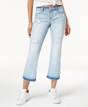 Dollhouse Juniors' Ripped Cropped Flare Jeans