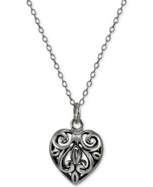 Giani Bernini Filigree Heart Pendant Necklace In Sterling Silver, Only At Macy's