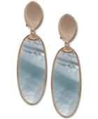 Mother-of-pearl Oval Drop Earrings In 14k Gold-plated Sterling Silver