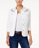 Charter Club Embroidered Denim Jacket, Only At Macy's