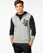 Armani Jeans Mixed Media Full-zip Fleece Sweatshirt