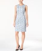 Calvin Klein Petite Faux-suede Printed Sheath Dress