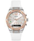 Guess Women's Analog-digital Connect White Silicone Strap Smartwatch 41mm C0002m2