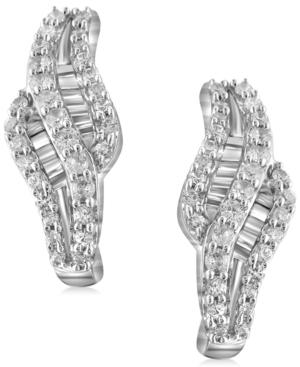 Diamond Twist Earrings (1 Ct. T.w.) In 14k Gold-plated Sterling Silver Or Sterling Silver