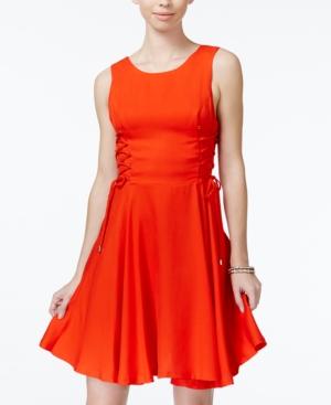 Xoxo Juniors' Sleeveless Lace-back A-line Dress