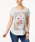 Style & Co Cotton Embroidered Printed T-shirt, Created For Macy's