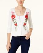 I.n.c. Embroidered Rose Cardigan, Created For Macy's