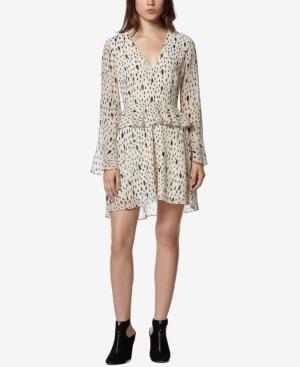 Avec Les Filles Printed Peplum Ruffle Dress