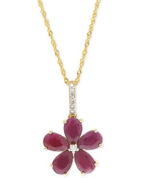 Ruby (2-1/2 Ct. T.w.) & Diamond Accent 18 Pendant Necklace In 14k Gold