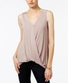 Bar Iii Draped Faux-wrap Top, Only At Macy's