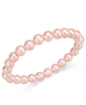 Charter Club Silver-tone Pink Imitation Pearl (8mm) Bracelet, Created For Macy's