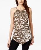 Inc International Concepts Petite Printed Hardware Halter Top, Only At Macy's