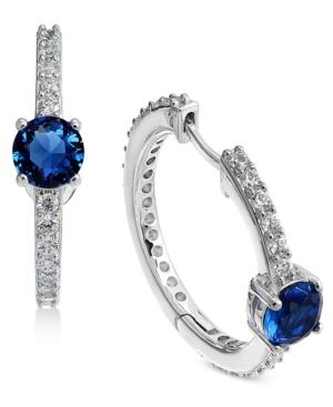 Danori Silver-tone Crystal Huggie Hoop Earrings, Created For Macy's