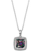 Giani Bernini Mystic Cubic Zirconia Square Halo Pendant Necklace In Sterling Silver, Created For Macy's