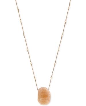 Vince Camuto Rose Gold-tone Large Stone Long Length Necklace