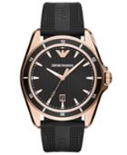 Emporio Armani Men's Black Rubber Strap Watch 44mm
