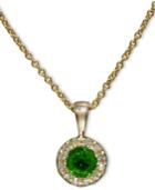 Brasilica By Effy Emerald (1/3 Ct. T.w.) And Diamond Accent Round Button Pendant In 14k Gold, Created For Macy's