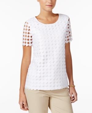 Charter Club Circle-lace Top, Created For Macy's