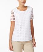 Charter Club Circle-lace Top, Created For Macy's