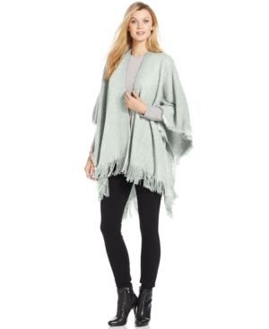 Cejon Waffle Knit Ruana With Lurex
