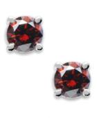 10k White Gold Red Diamond Round Stud Earrings (1/4 Ct. T.w.)