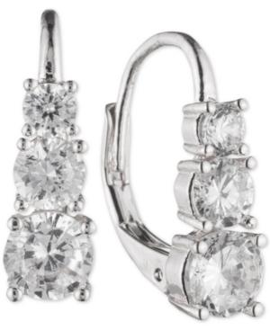 Anne Klein Graduated Vertical Crystal Hoop Earrings