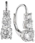Anne Klein Graduated Vertical Crystal Hoop Earrings
