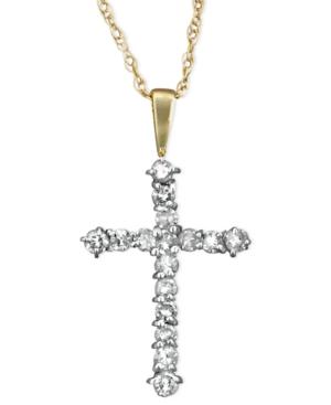 Cross Diamond Pendant Necklace In 14k Gold (1/4 Ct. Tw.)