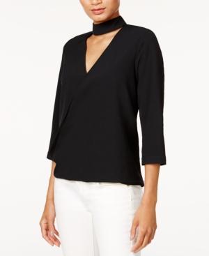Kensie Surplice Choker Top