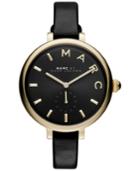 Marc By Marc Jacobs Women's Sally Black Leather Strap Watch 36mm Mj1416