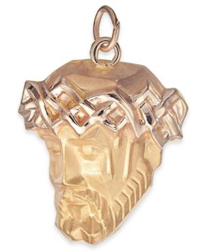 Christ Head Pendant In 14k Gold