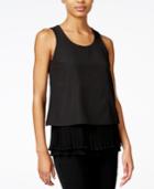 Bar Iii Sleeveless Contrast Pleated Top, Only At Macy's