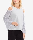 Vince Camuto Mixed-media Bell-sleeve Top