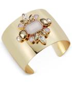 Inc International Concepts Gold-tone Pink Crystal Floral Cuff Bracelet, Only At Macy's