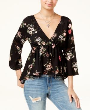 American Rag Juniors' Date Night Floral-print High-low Top, Created For Macy's