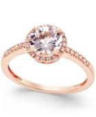 Morganite (1-1/10 Ct. T.w.) And Diamond (1/8 Ct. T.w.) Ring In 14k Rose Gold