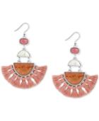 Lucky Brand Silver-tone Multi-stone & Tassel Fringe Drop Earrings, Created For Macy's