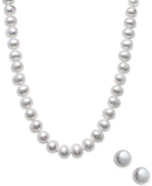 Cultured Freshwater Pearl Jewelry Set (6mm) In Sterling Silver