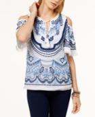 I.n.c. Cold-shoulder Peasant Top, Created For Macy's