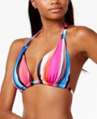 La Blanca Over The Horizon Striped Triangle Halter Bikini Top Women's Swimsuit