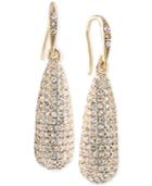 Carolee Gold-tone Pave Drop Earrings