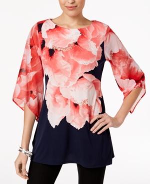 Jm Collection Embellished Angel-sleeve Tunic, Created For Macy's