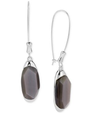 Robert Lee Morris Soho Silver-tone Faceted Stone Drop Earrings