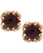 Le Vian Chocolatier Raspberry Rhodolite Garnet (1-5/8 Ct. T.w.) And Diamond Accent Stud Earrings In 14k Rose Gold