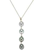 14k Gold Tahitian Pearl Pendant Necklace (9-11mm)